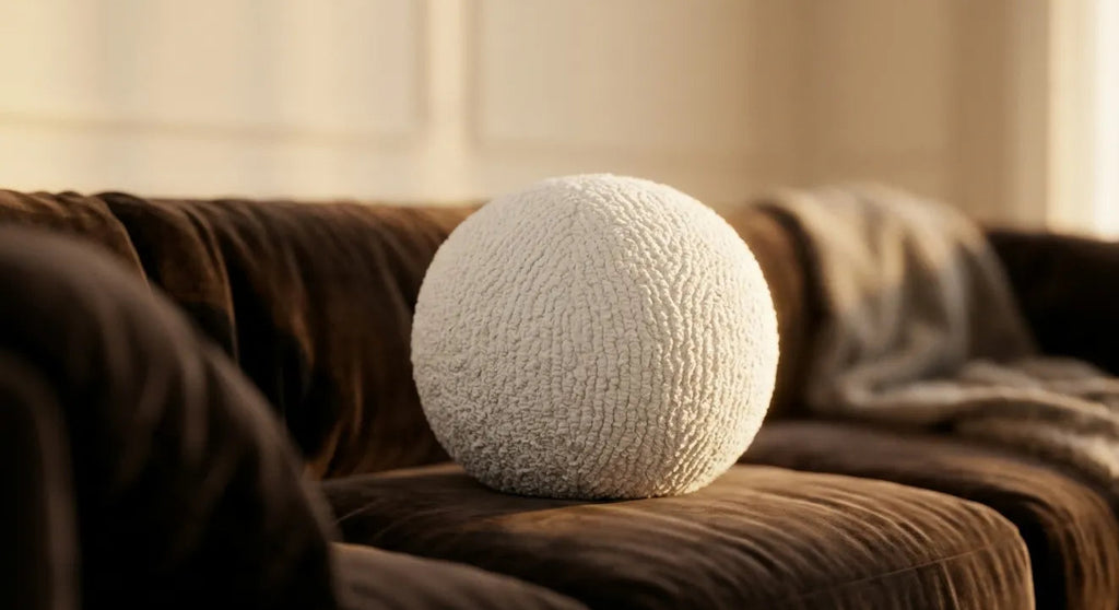 Coussin Sphérique en bouclé Ball