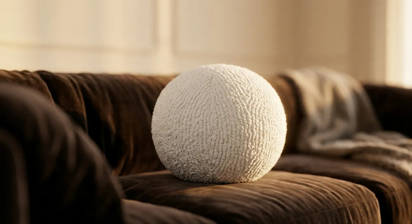 Coussin Sphérique en bouclé Ball