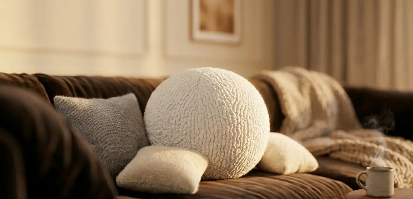 Coussin Sphérique en bouclé Ball