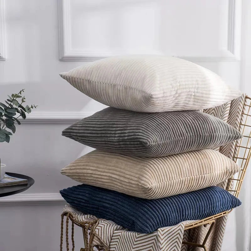 Housse de coussin en velour Café