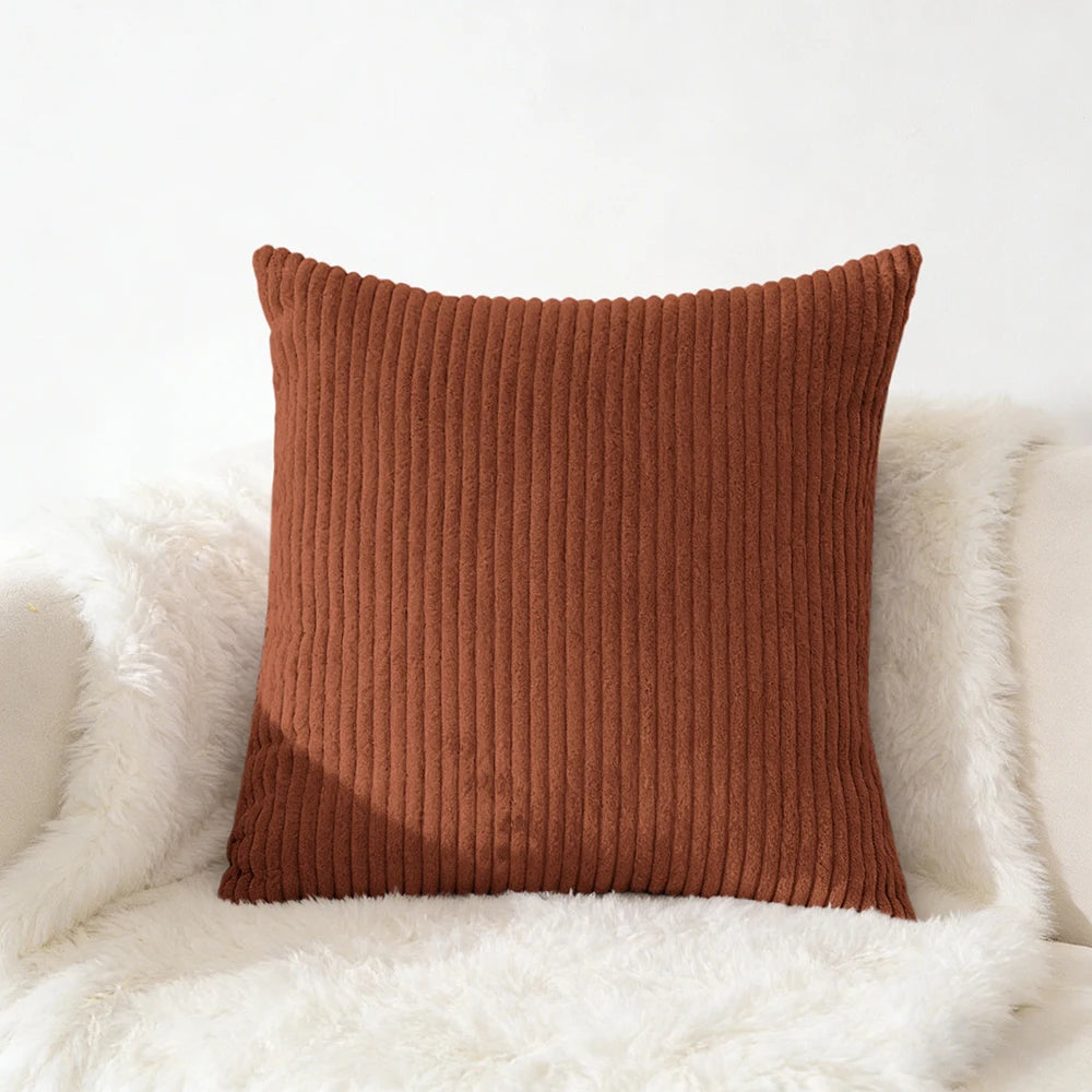 Housse de coussin en velour Café