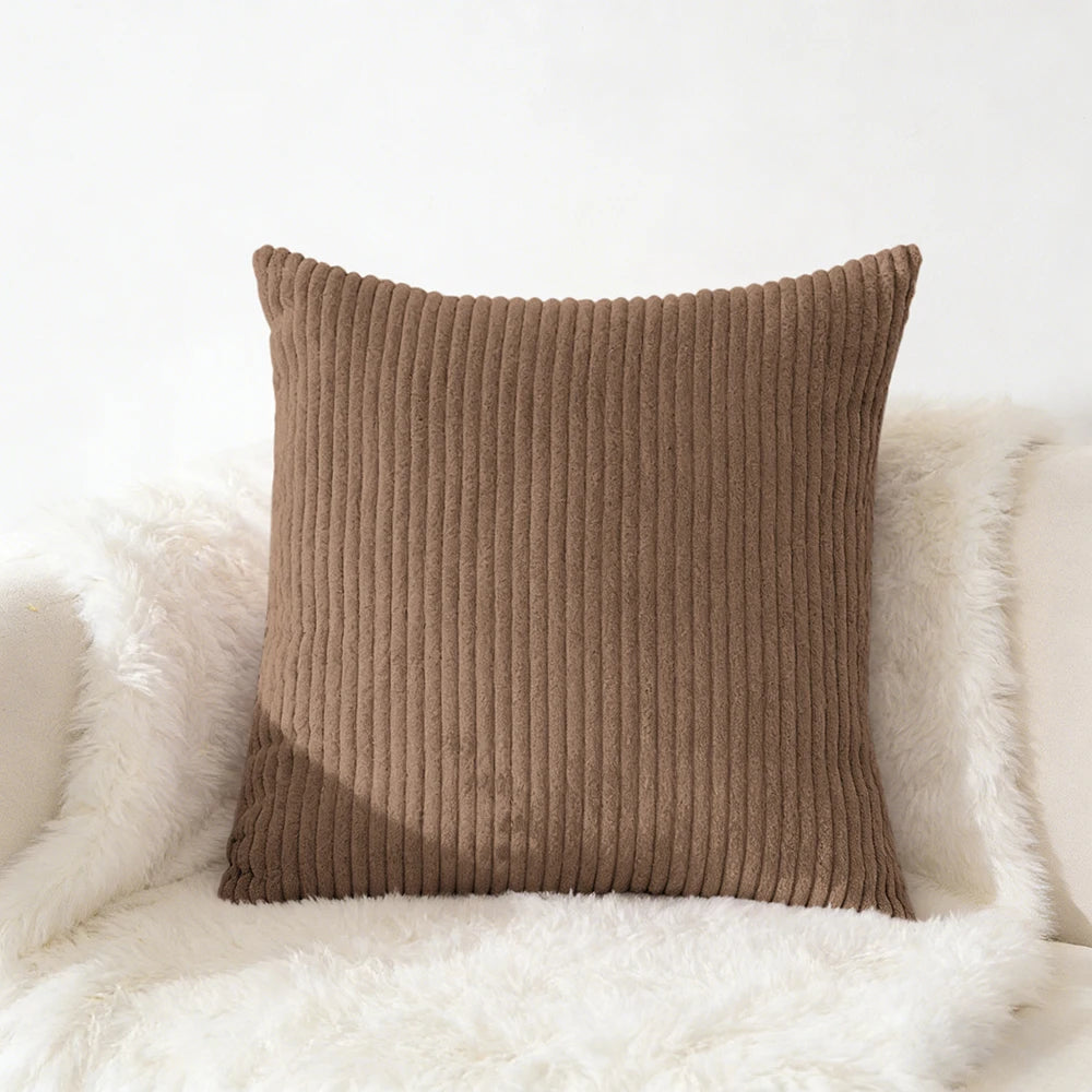 Housse de coussin en velour Café