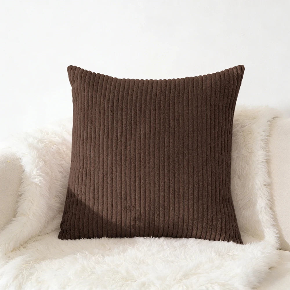 Housse de coussin en velour Café