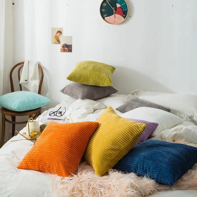 Housse de coussin en velour Café